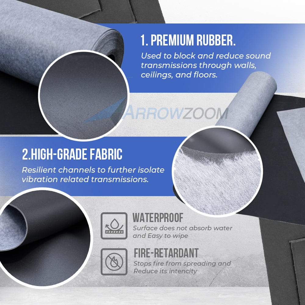 silexofy Mass Loaded Vinyl Sheet - Soundproofing Barrier For Wall, Floor, Ceiling - 30x30cm  - KK1246