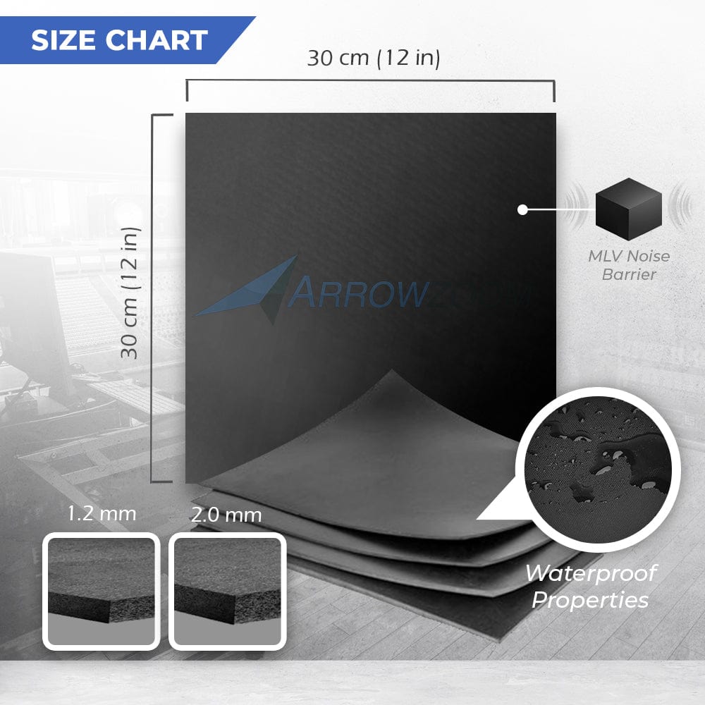 silexofy Mass Loaded Vinyl Sheet - Soundproofing Barrier For Wall, Floor, Ceiling - 30x30cm  - KK1246