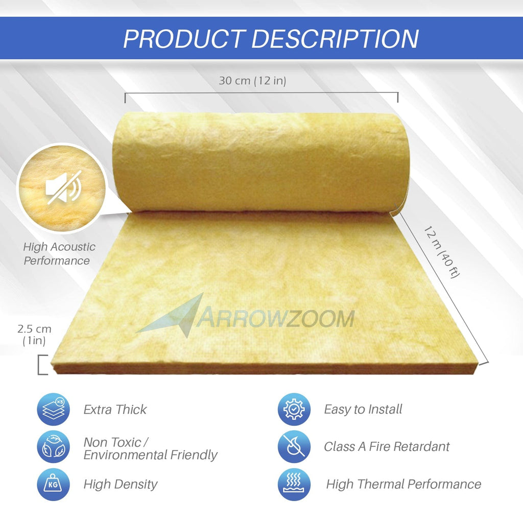 silexofy Acoustic Mineral Wool Thermal Insulation and Room Soundproofing Fiber Waterproof Isolation Roll - KK1157
