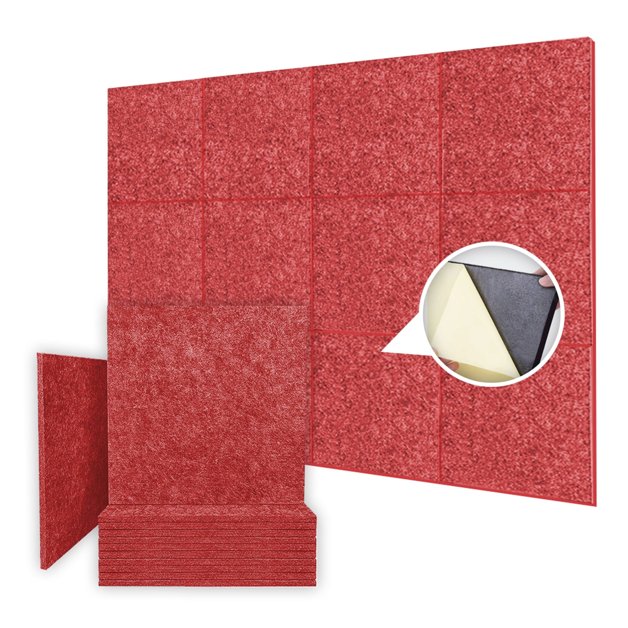 silexofy Self-Adhesive Sound Deadening Polyester Fabric Panel - Solid Colors - KK1093