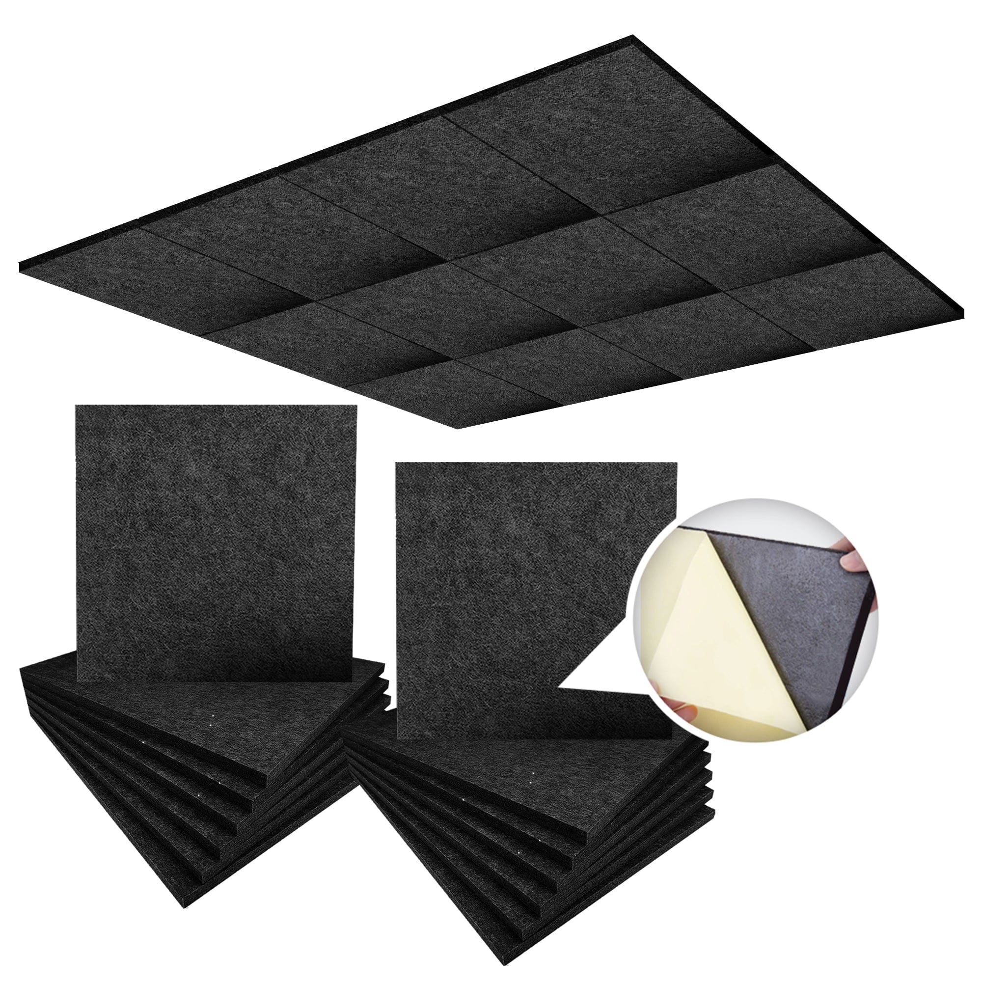 silexofy Self-Adhesive Ceiling Sound Deadening Polyester Fabric Panel - Solid Colors - KK1424