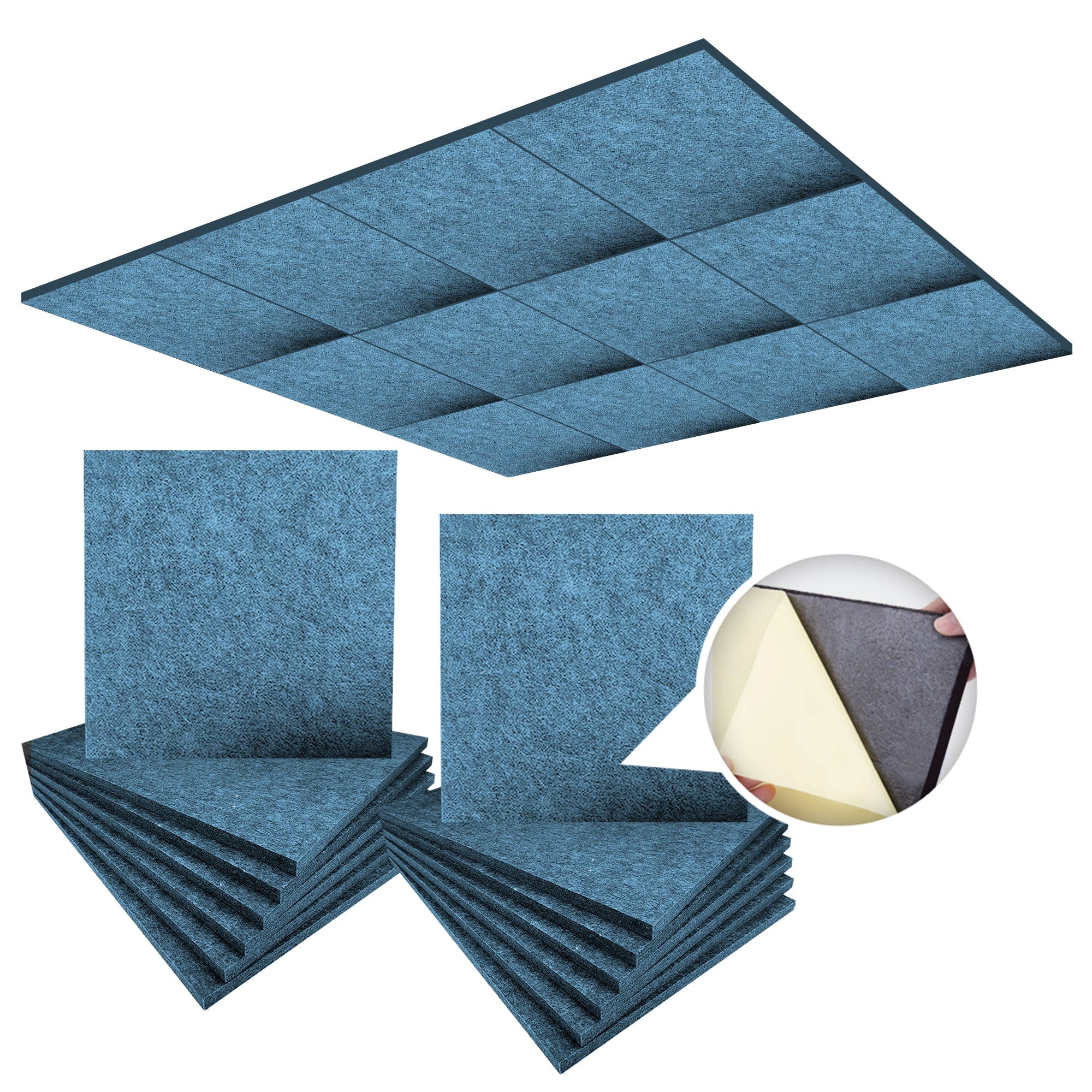 silexofy Self-Adhesive Ceiling Sound Deadening Polyester Fabric Panel - Solid Colors - KK1424
