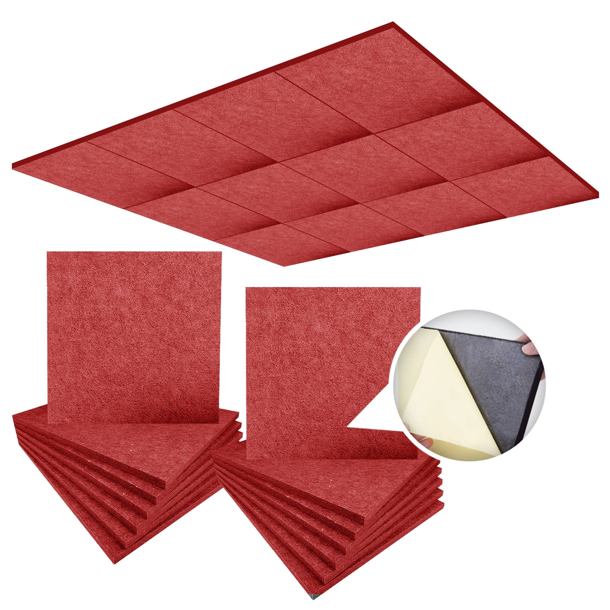 silexofy Self-Adhesive Ceiling Sound Deadening Polyester Fabric Panel - Solid Colors - KK1424
