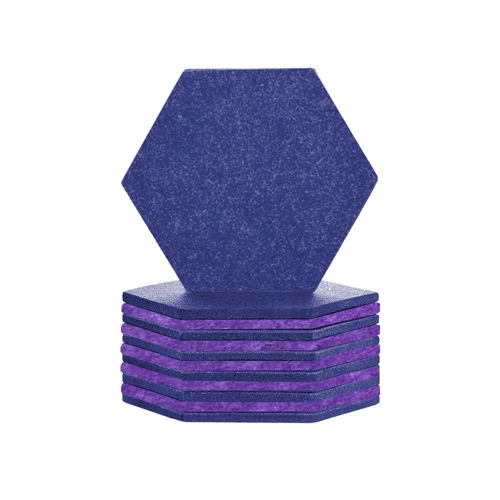 silexofy Hexagon Felt Sound Absorbing Wall Panel - Blue and Burgundy - KK1224