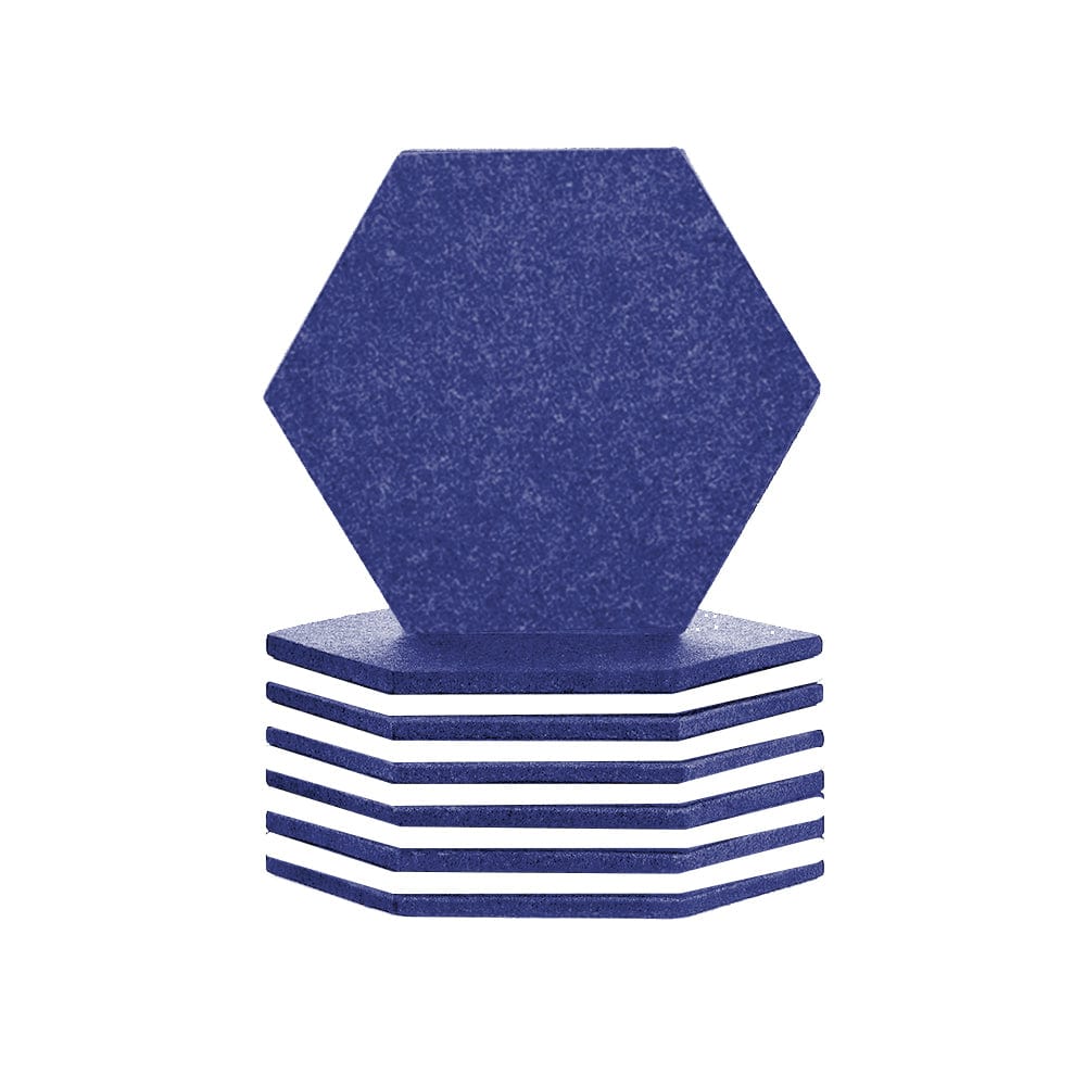 silexofy Hexagon Felt Sound Absorbing Wall Panel - Blue and White  - KK1224