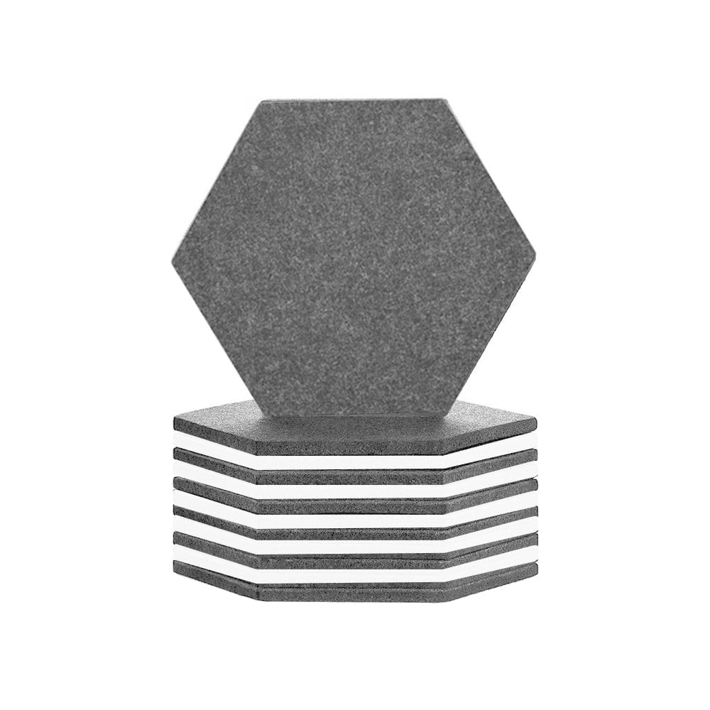 silexofy Hexagon Felt Sound Absorbing Wall Panel - Gray and White - KK1224