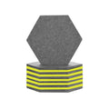silexofy Hexagon Felt Sound Absorbing Wall Panel - Gray and Yellow - KK1224