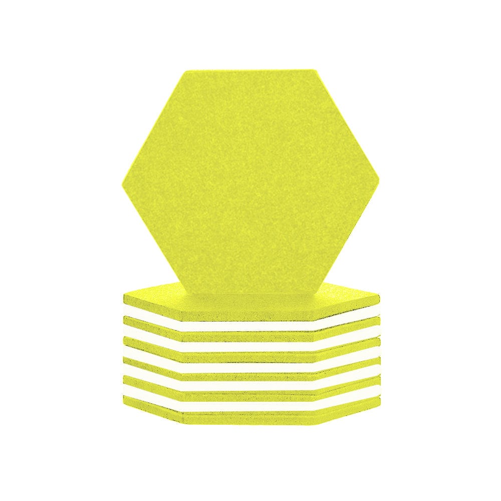 silexofy Hexagon Felt Sound Absorbing Wall Panel - Yellow and White - KK1224