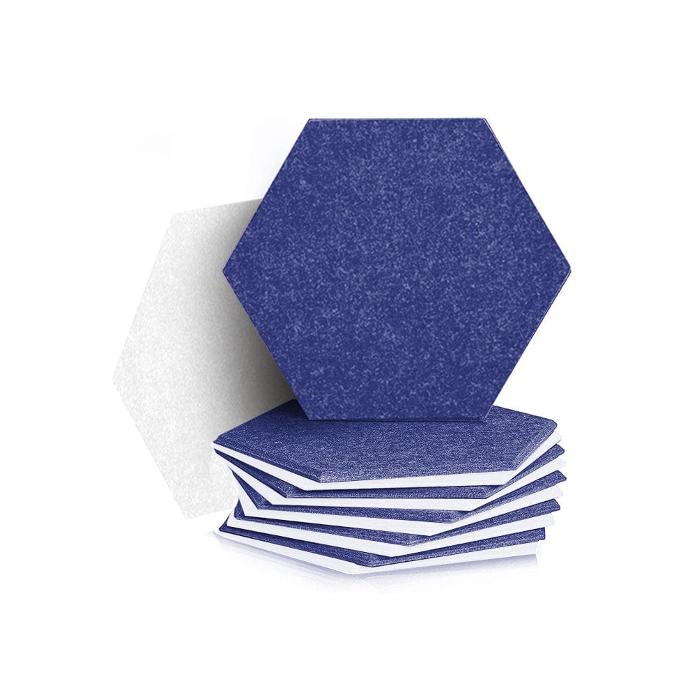 silexofy Hexagon Felt Sound Absorbing Wall Panel - Blue and White  - KK1224