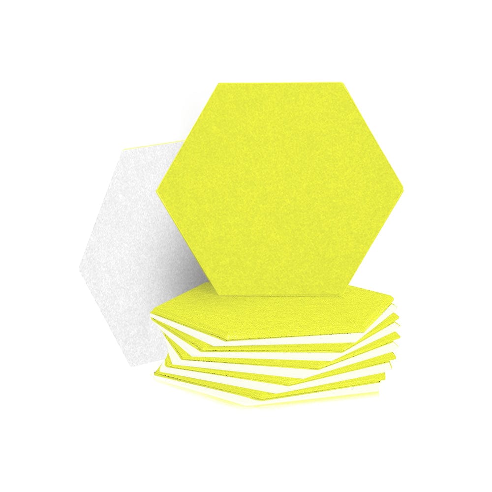 silexofy Hexagon Felt Sound Absorbing Wall Panel - Yellow and White - KK1224
