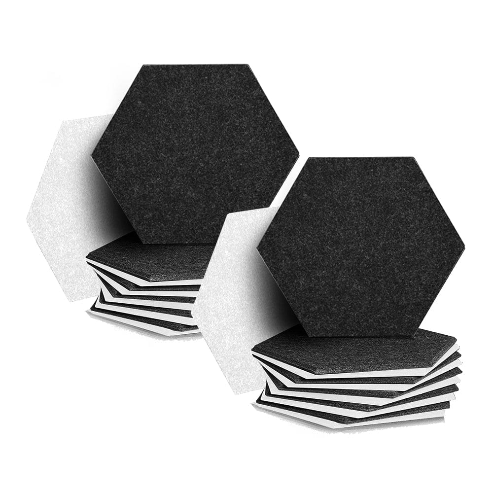 silexofy Hexagon Felt Sound Absorbing Wall Panel - Black and White - KK1224