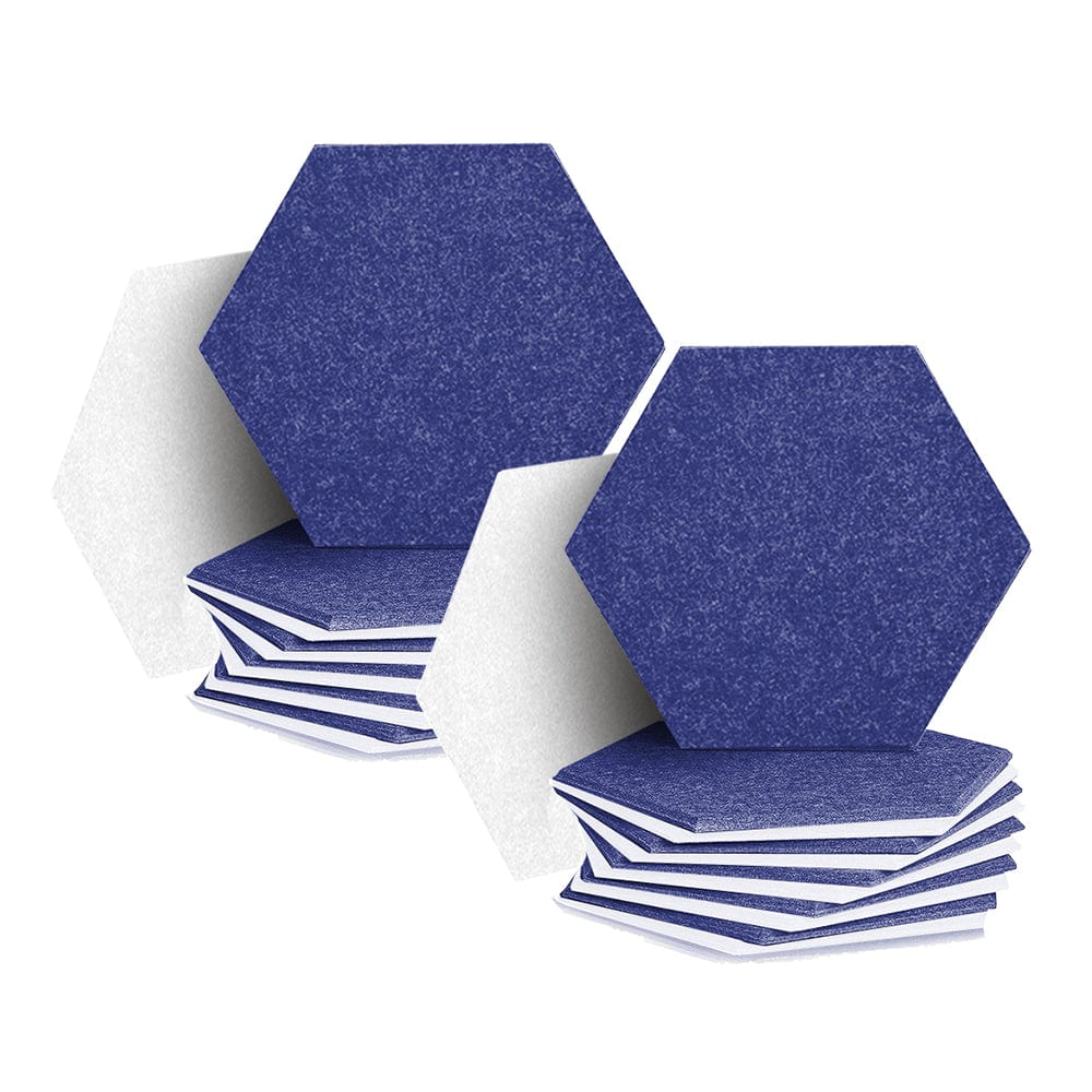 silexofy Hexagon Felt Sound Absorbing Wall Panel - Blue and White  - KK1224