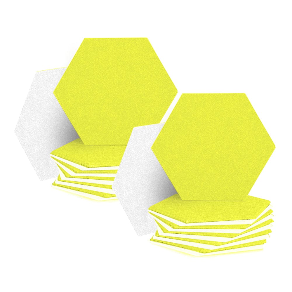 silexofy Hexagon Felt Sound Absorbing Wall Panel - Yellow and White - KK1224