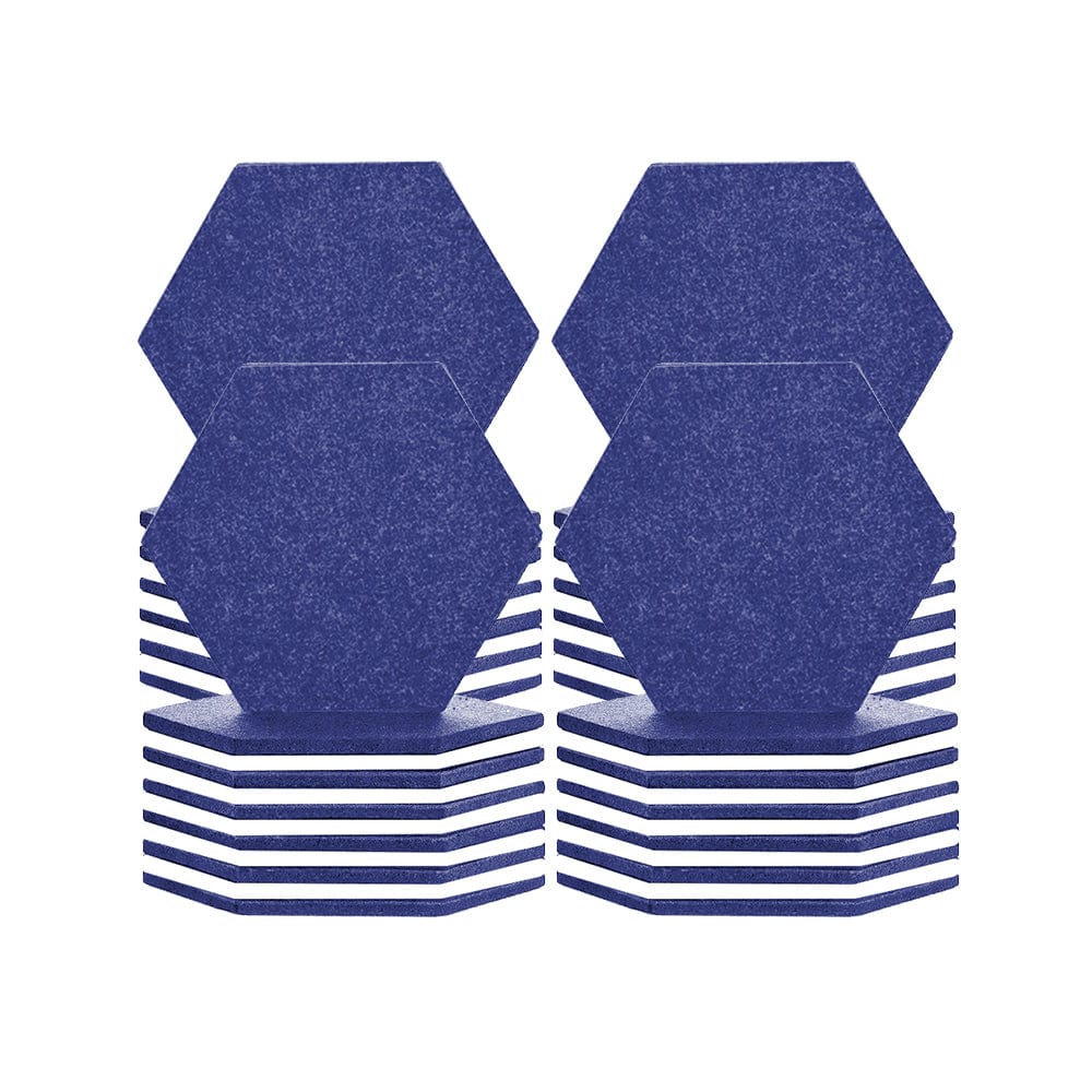 silexofy Hexagon Felt Sound Absorbing Wall Panel - Blue and White  - KK1224
