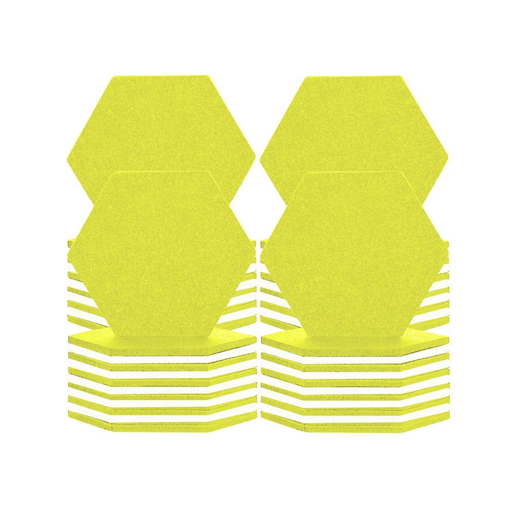 silexofy Hexagon Felt Sound Absorbing Wall Panel - Yellow and White - KK1224