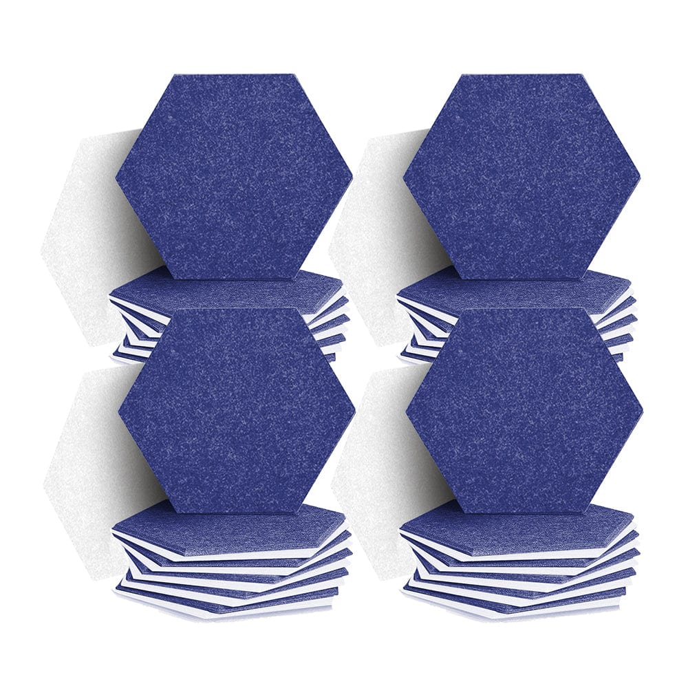 silexofy Hexagon Felt Sound Absorbing Wall Panel - Blue and White  - KK1224