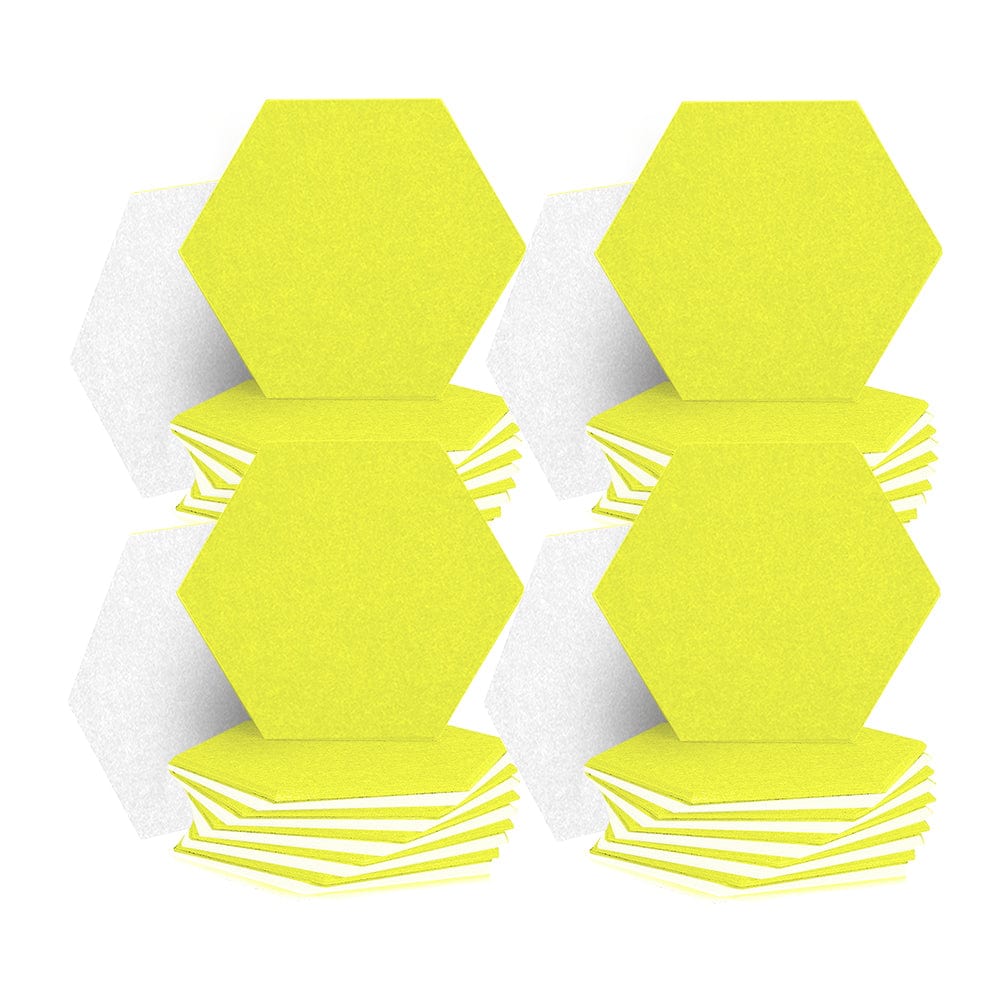 silexofy Hexagon Felt Sound Absorbing Wall Panel - Yellow and White - KK1224