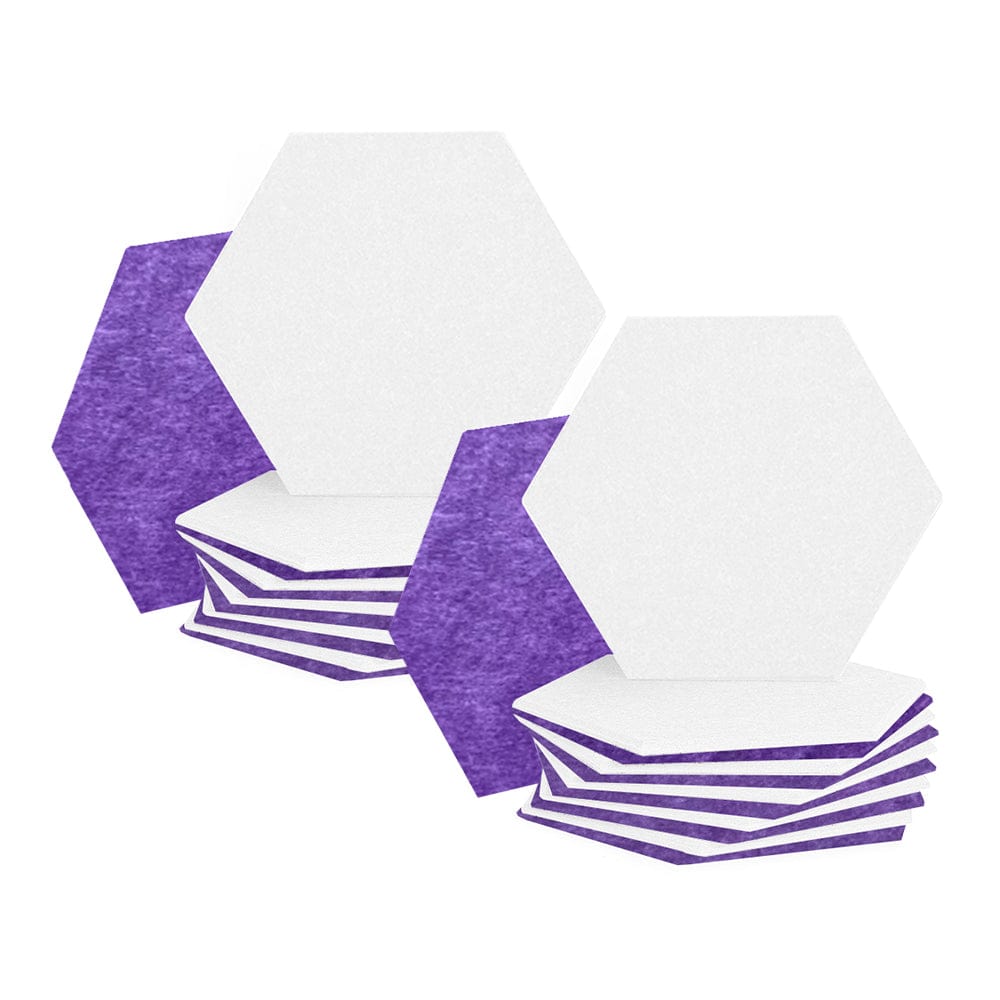silexofy Hexagon Felt Sound Absorbing Wall Panel - White and Burgundy - KK1224