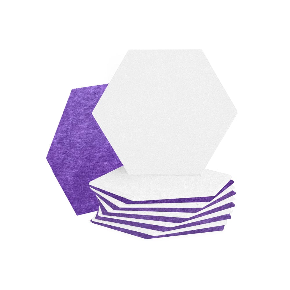 silexofy Hexagon Felt Sound Absorbing Wall Panel - White and Burgundy - KK1224