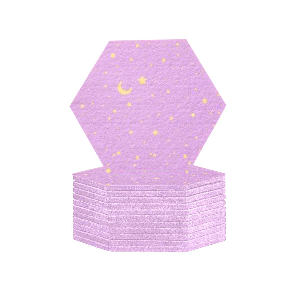 silexofy Hexagon Felt Sound Absorbing Wall Panel - Starry Art - KK1231
