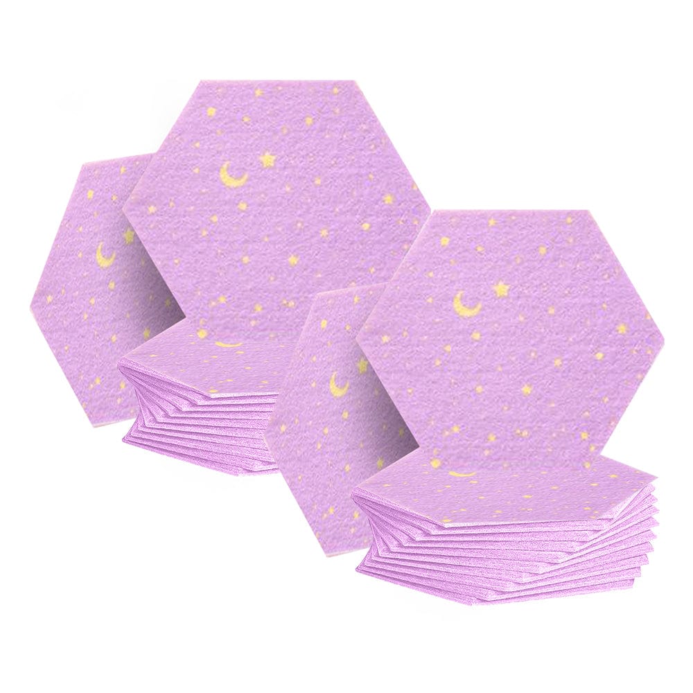 silexofy Hexagon Felt Sound Absorbing Wall Panel - Starry Art - KK1231