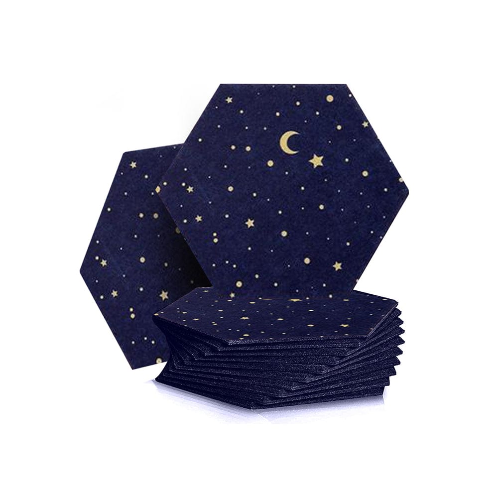silexofy Hexagon Felt Sound Absorbing Wall Panel - Starry Art - KK1231