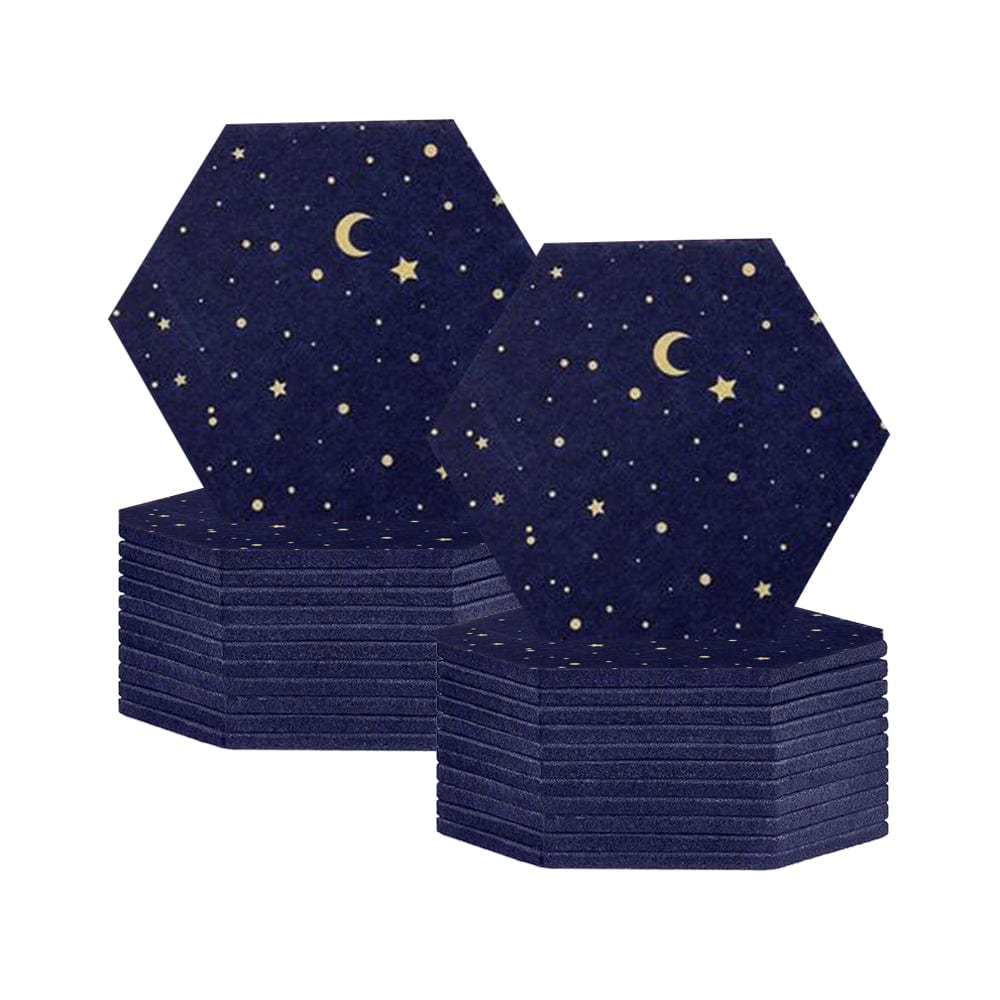 silexofy Hexagon Felt Sound Absorbing Wall Panel - Starry Art - KK1231