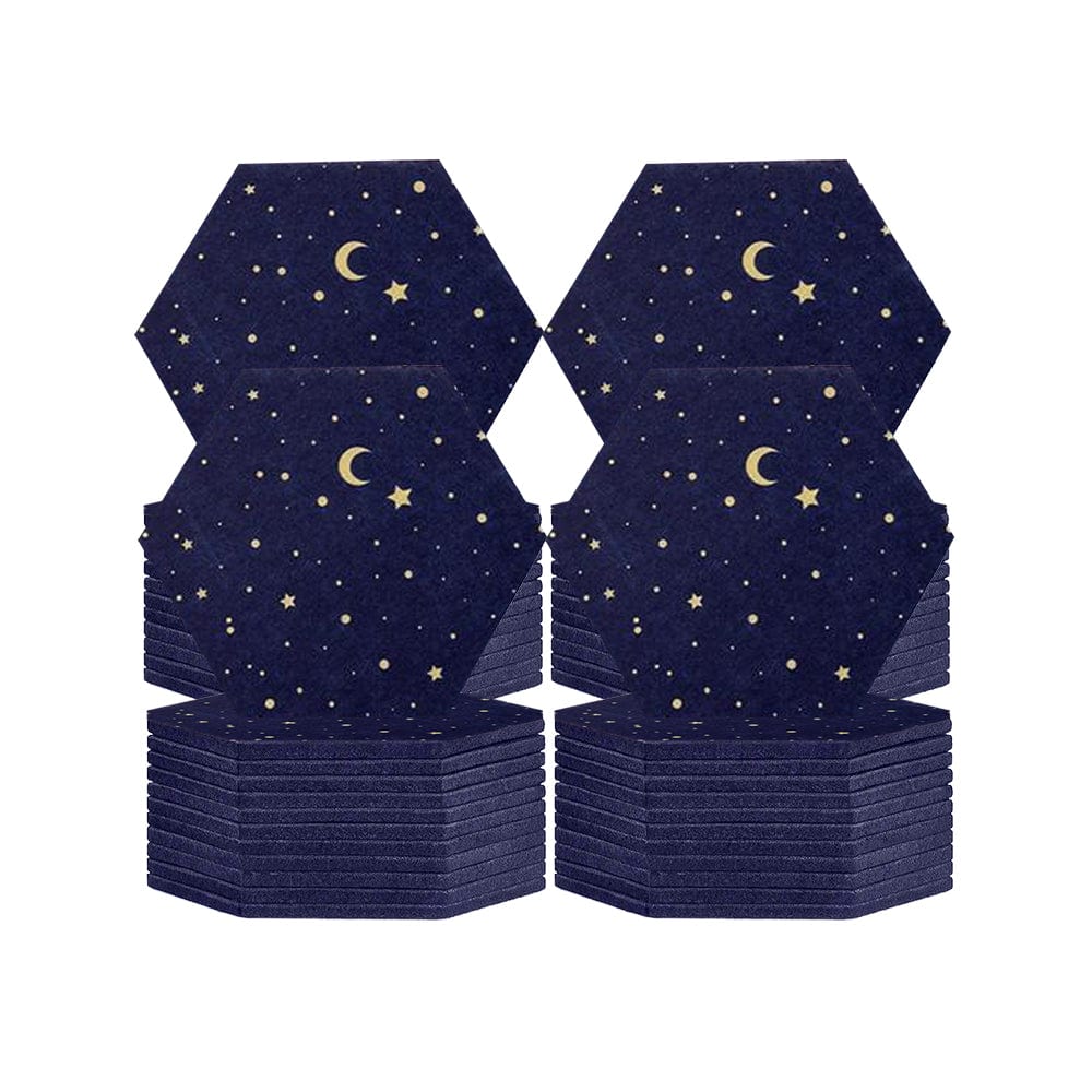 silexofy Hexagon Felt Sound Absorbing Wall Panel - Starry Art - KK1231