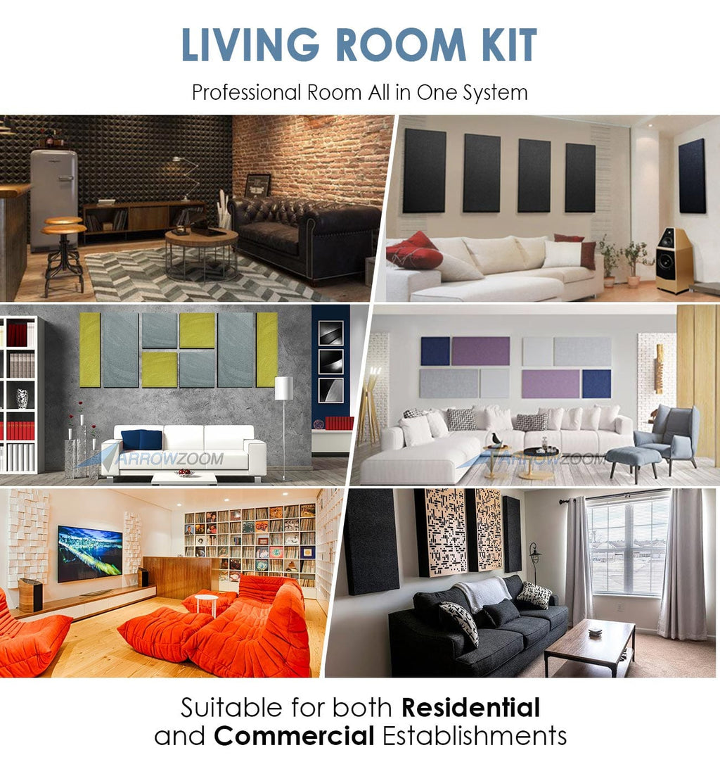 silexofy Comfortable Living Room Kit - All in One Acoustic Panels - KK1183