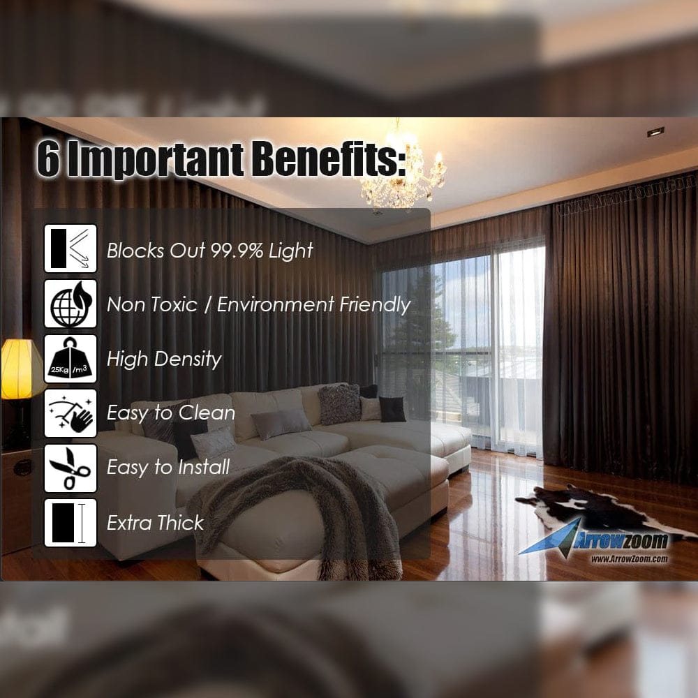 silexofy 99.9% Black Out Curtain - Thermal Insulation, Light Soundproof and Room Darkening - KK1145