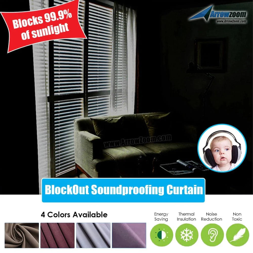 silexofy 99.9% Black Out Curtain - Thermal Insulation, Light Soundproof and Room Darkening - KK1145