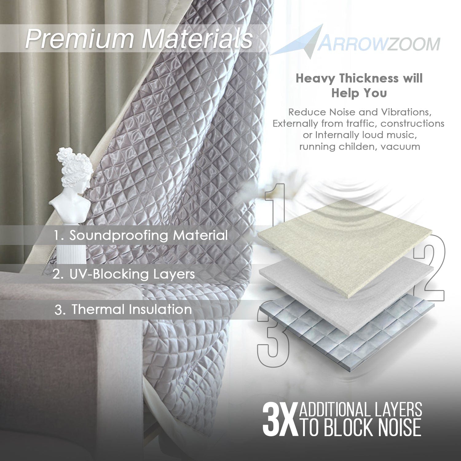 silexofy™ PRO Premium - Soundproof Noise Control Curtain | KK1251