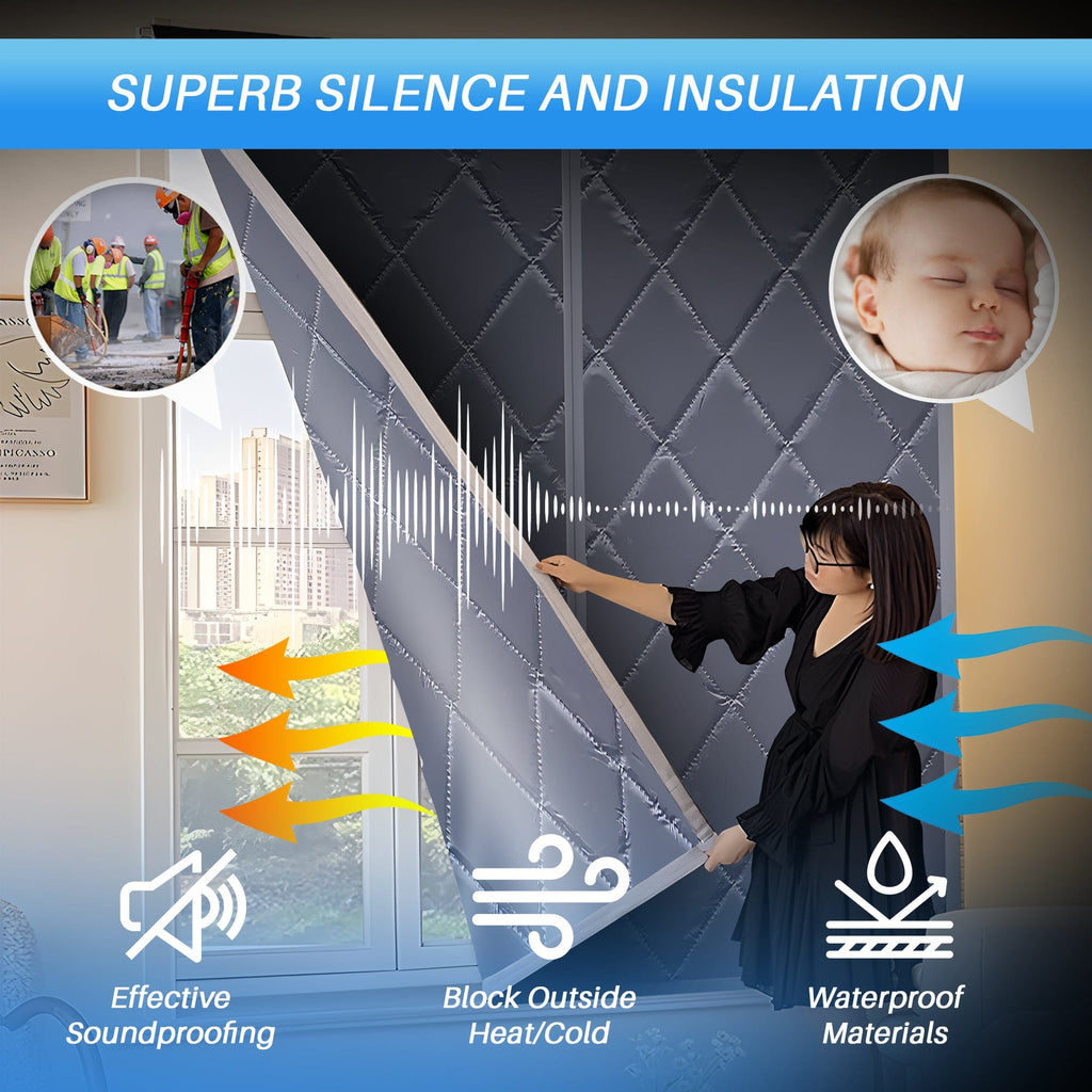 Magnetic Soundproof, Insulated and Blackout Window Curtain - KK1440