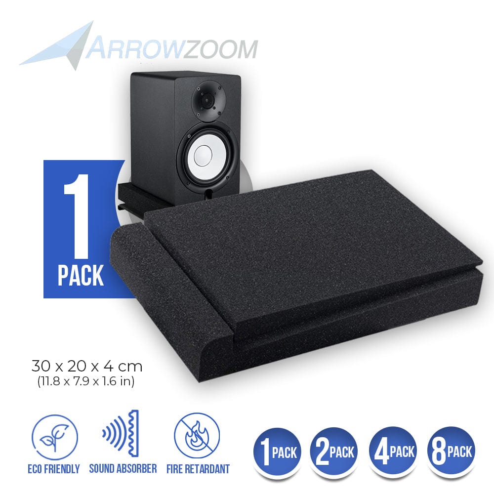 silexofy Sound Deadening Speaker Riser Foam - Studio Monitor Pad - KK1108