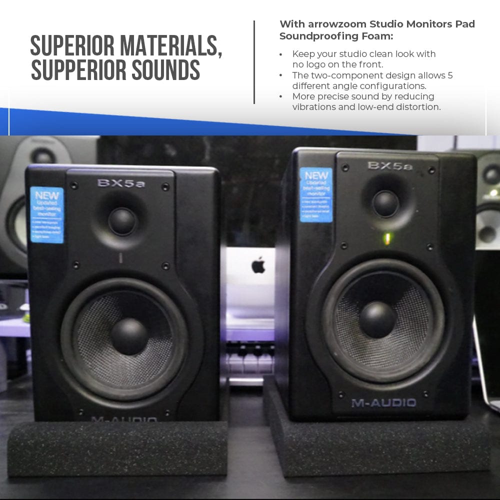 silexofy Sound Deadening Speaker Riser Foam - Studio Monitor Pad - KK1108