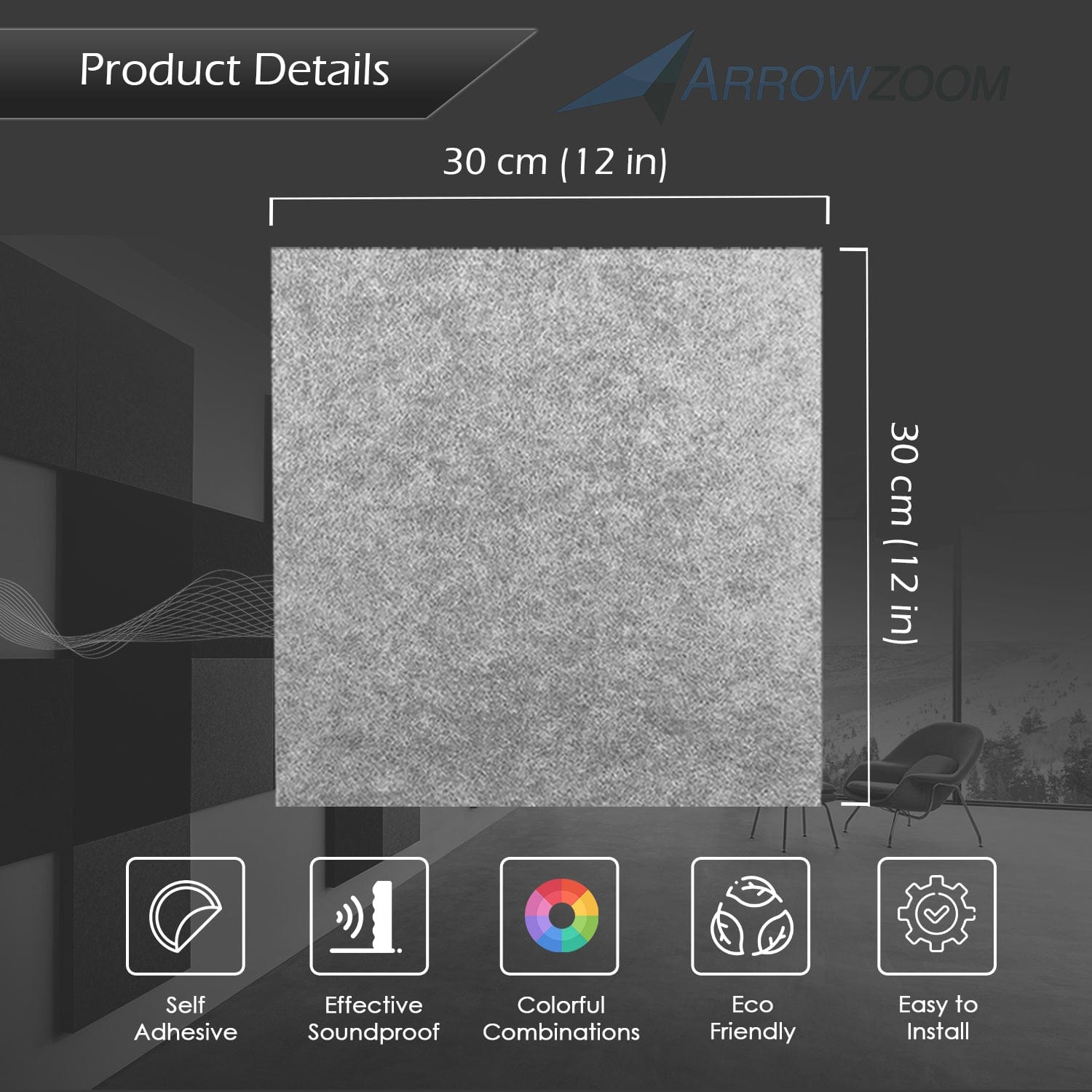 silexofy™ Soundproofing Self Adhesive Panels Wall Kit PRO - KK1259