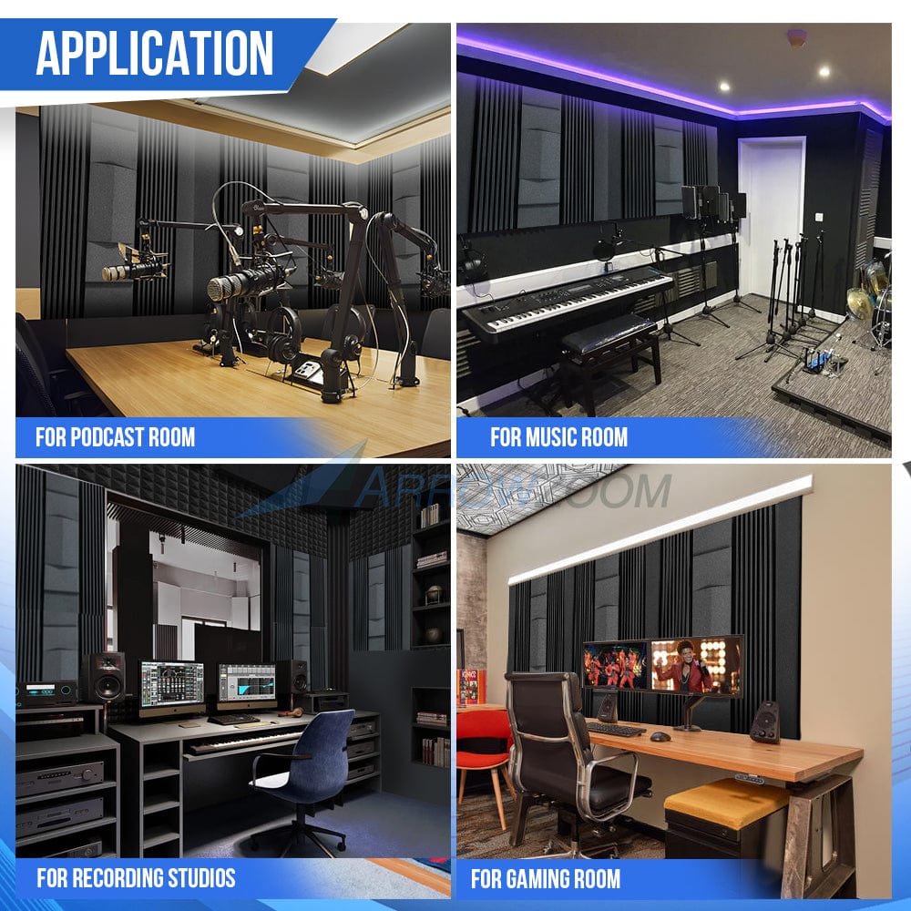 silexofy Soundproof Panel - Wall Set Sound Absorption Kit 1 Pc - 2 Colors - KK1048