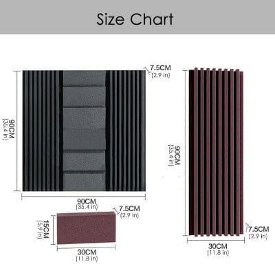 silexofy Soundproof Panel - Wall Set Sound Absorption Kit 1 Pc - 2 Colors - KK1050
