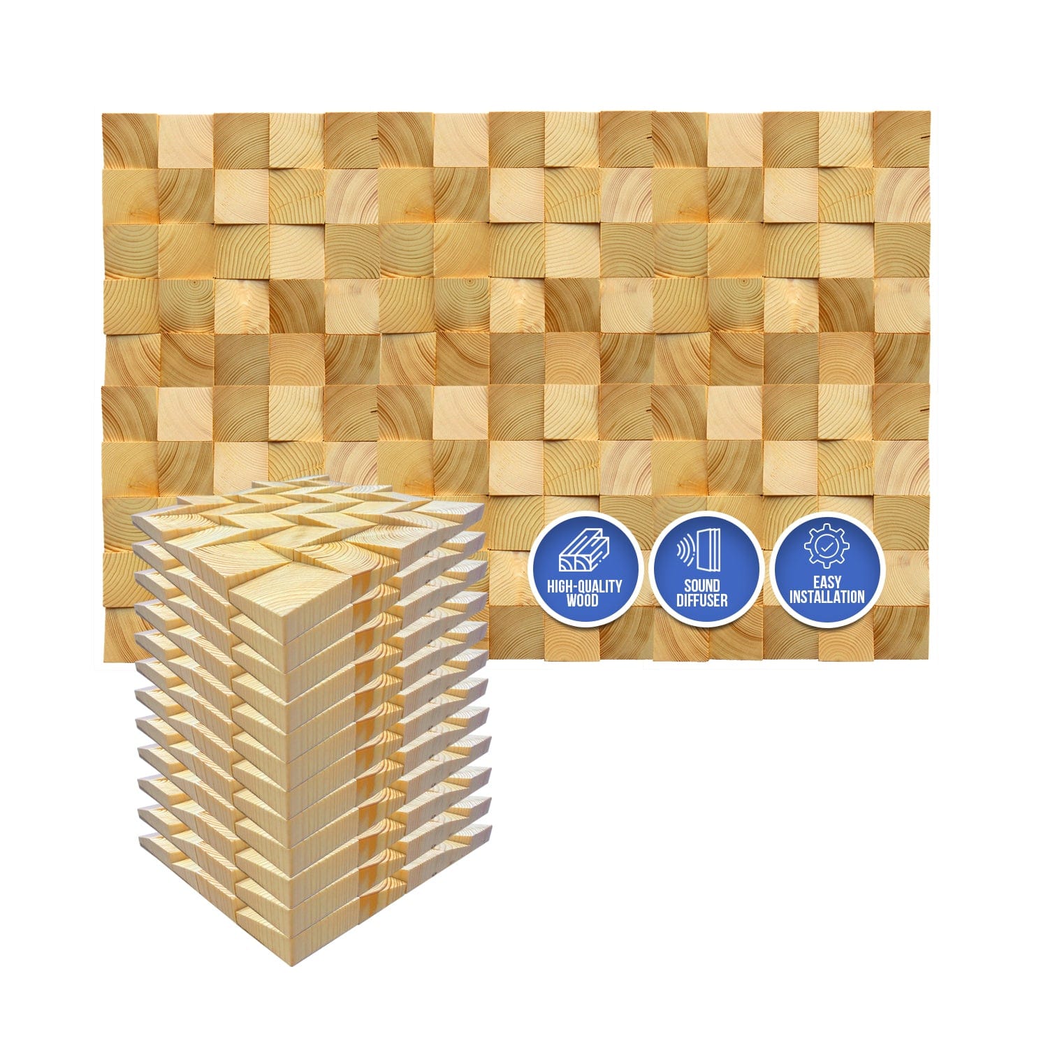 silexofy™ Genuine 3D Geometric Style Wooden Wall Art Panel 30 x 30cm (12 x 12in) KK1234