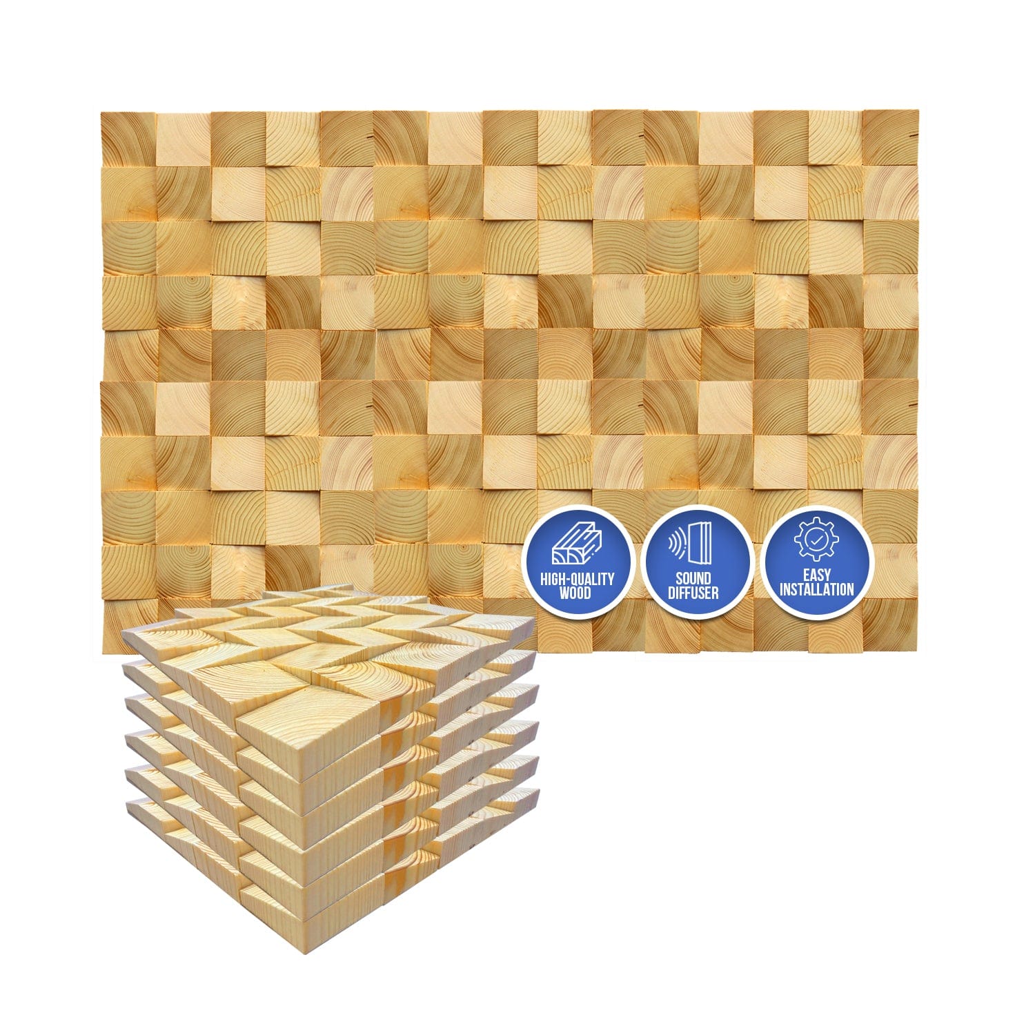 silexofy™ Genuine 3D Geometric Style Wooden Wall Art Panel 30 x 30cm (12 x 12in) KK1234