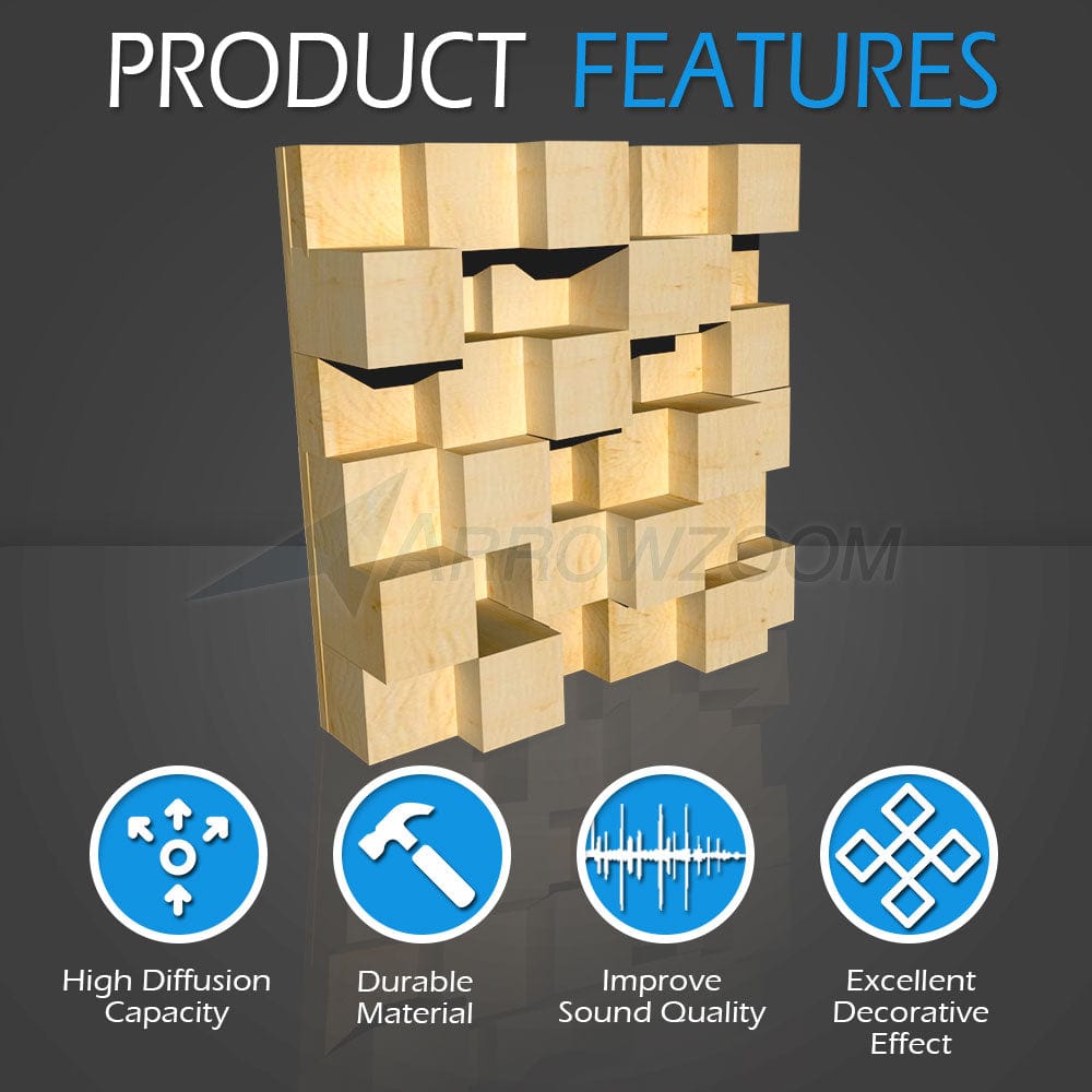 silexofy™ Acoustic Sound Diffuser - Quadratic Skyline - KK1204