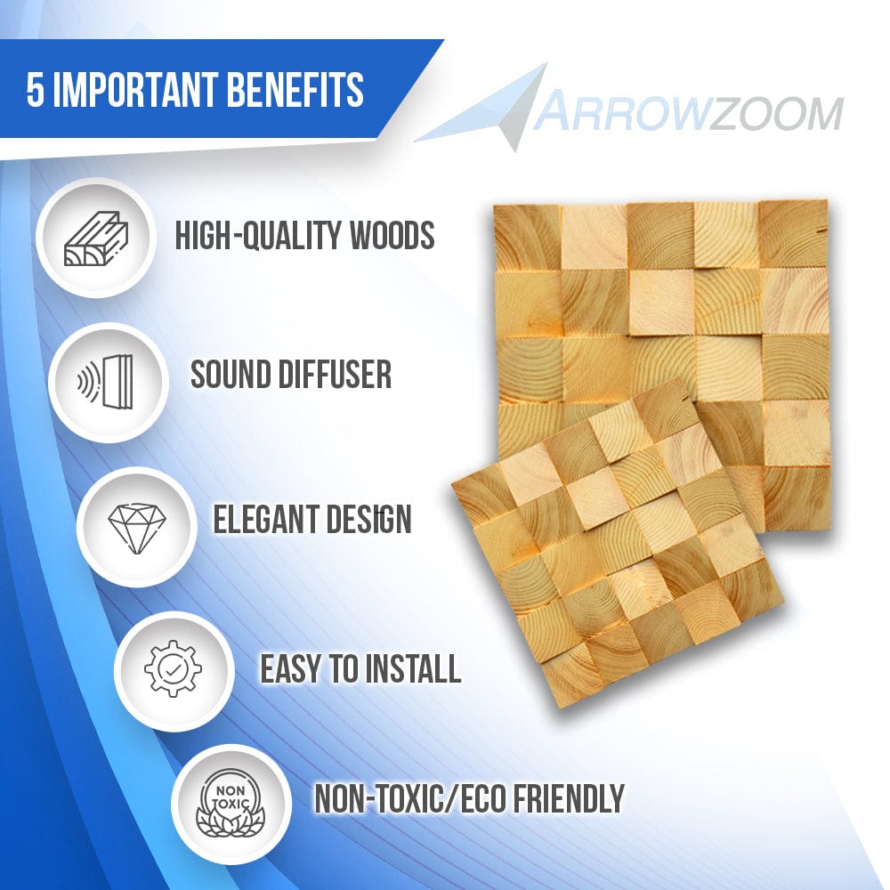 silexofy™ Genuine 3D Geometric Style Wooden Wall Art Panel 30 x 30cm (12 x 12in) KK1234