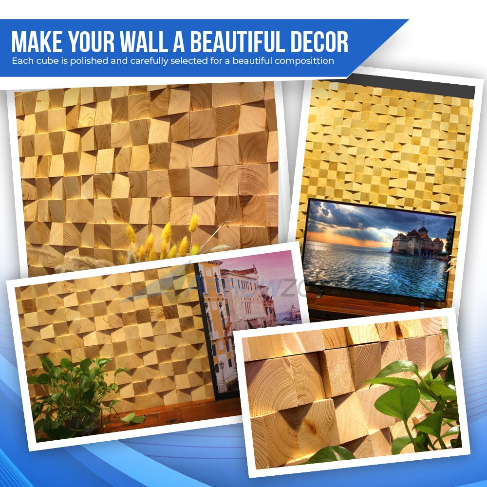 silexofy™ Genuine 3D Geometric Style Wooden Wall Art Panel 30 x 30cm (12 x 12in) KK1234