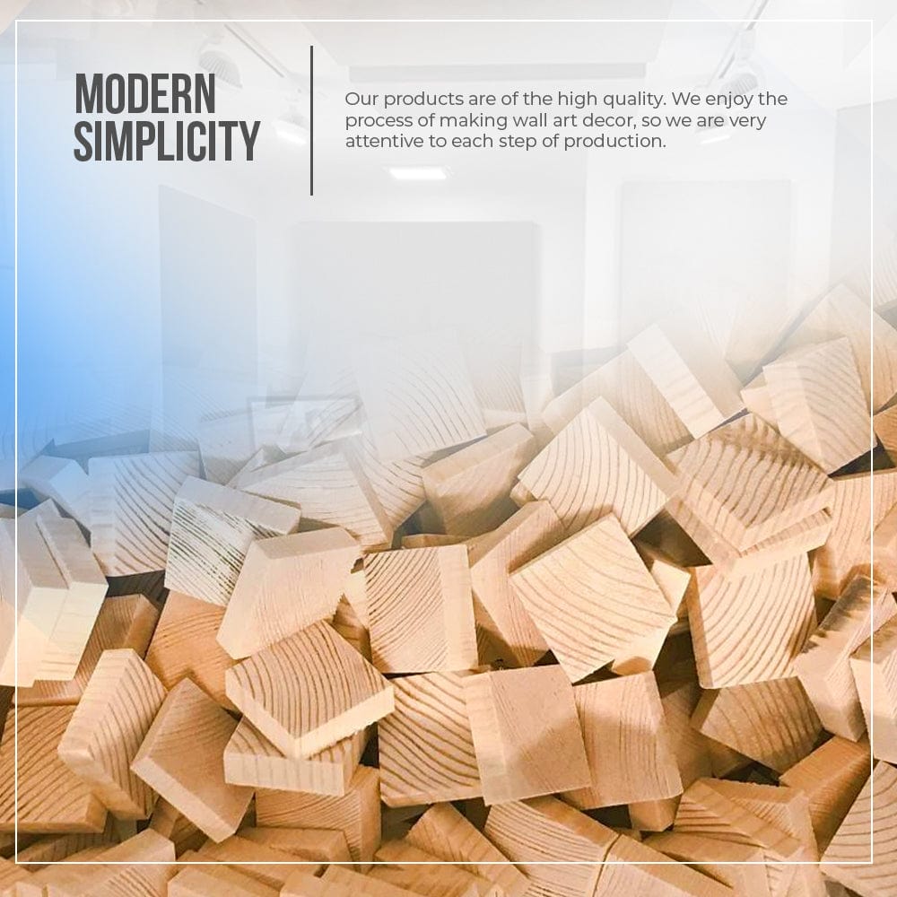 silexofy™ Genuine 3D Geometric Style Wooden Wall Art Panel 30 x 30cm (12 x 12in) KK1234