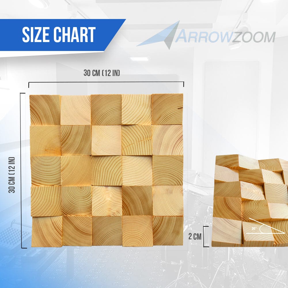 silexofy™ Genuine 3D Geometric Style Wooden Wall Art Panel 30 x 30cm (12 x 12in) KK1234