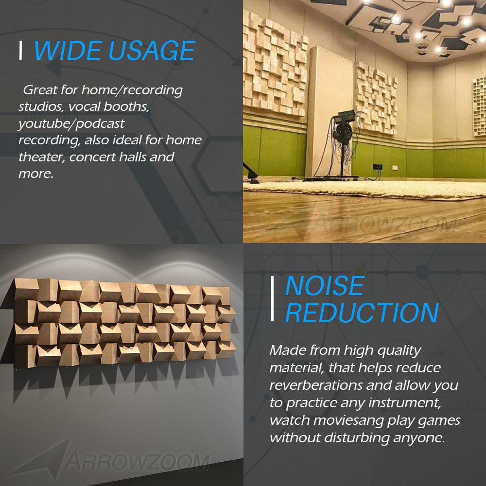 silexofy™ Pro Acoustic Sound Diffuser - 3D Triangular - KK1203