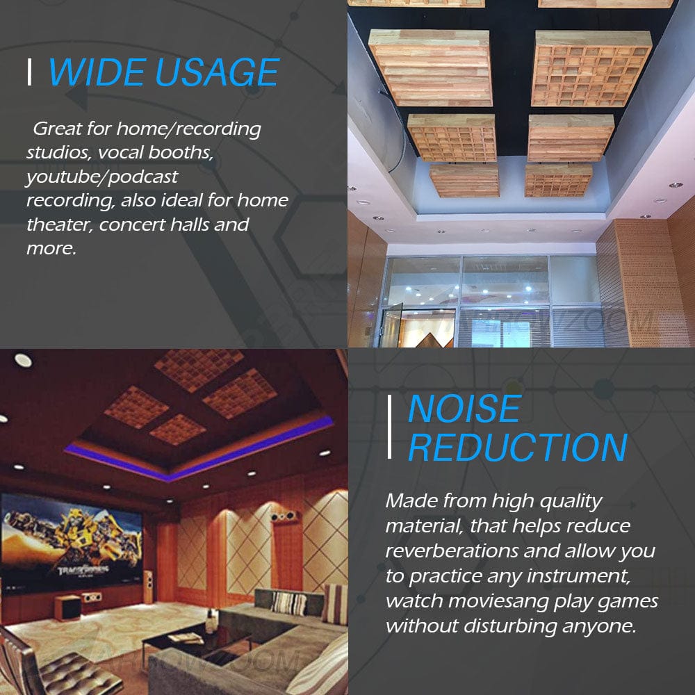 silexofy™ Pro Acoustic Wood Diffuser Panel - 25 Grid - KK1201