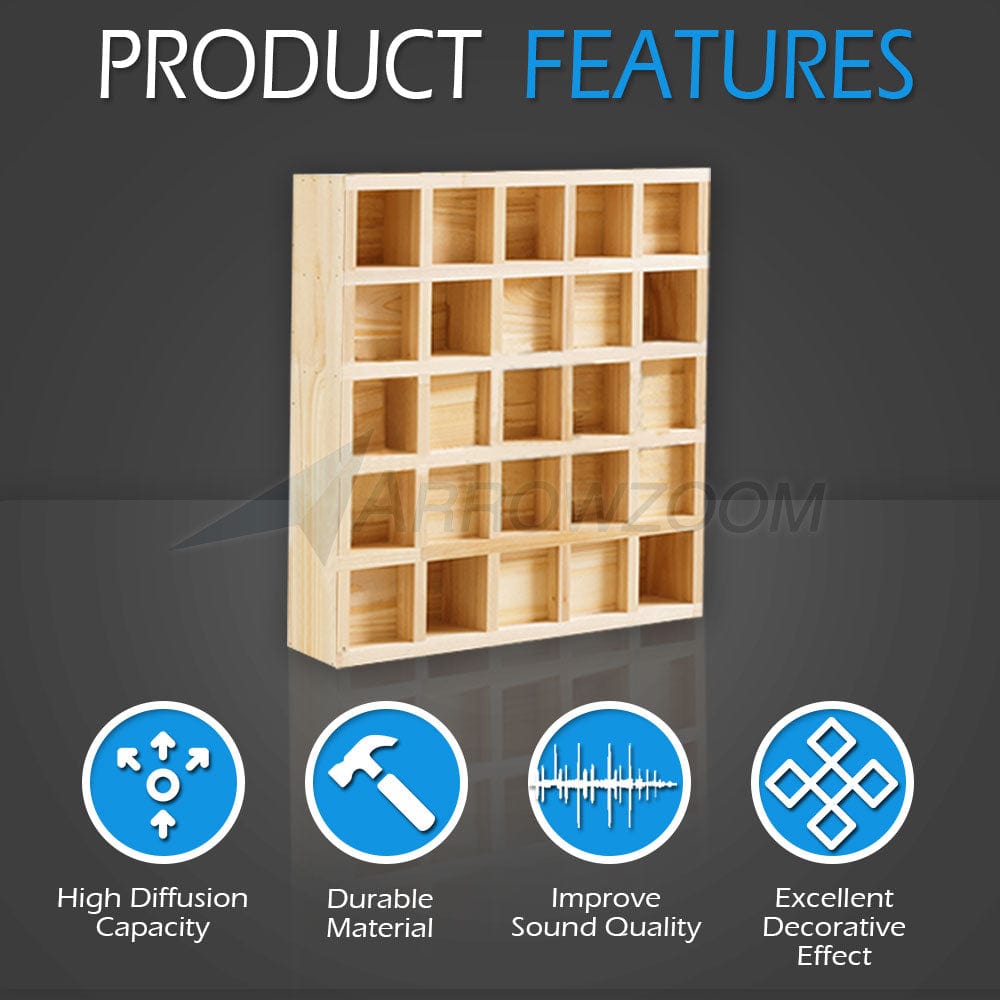 silexofy™ Pro Acoustic Wood Diffuser Panel - 25 Grid - KK1201