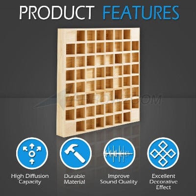silexofy™ Pro Acoustic Wood Diffuser Panel - 64 Grid - KK1202