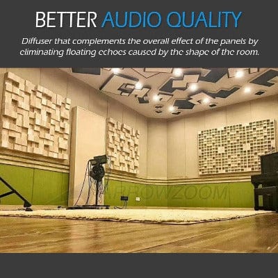silexofy™ Pro Acoustic Wood Diffuser Panel - 64 Grid - KK1202